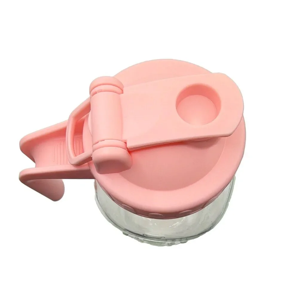 Clear Glass Pitcher 1500 ml with Pink Plastic Lid & Handle, Measuring Marks